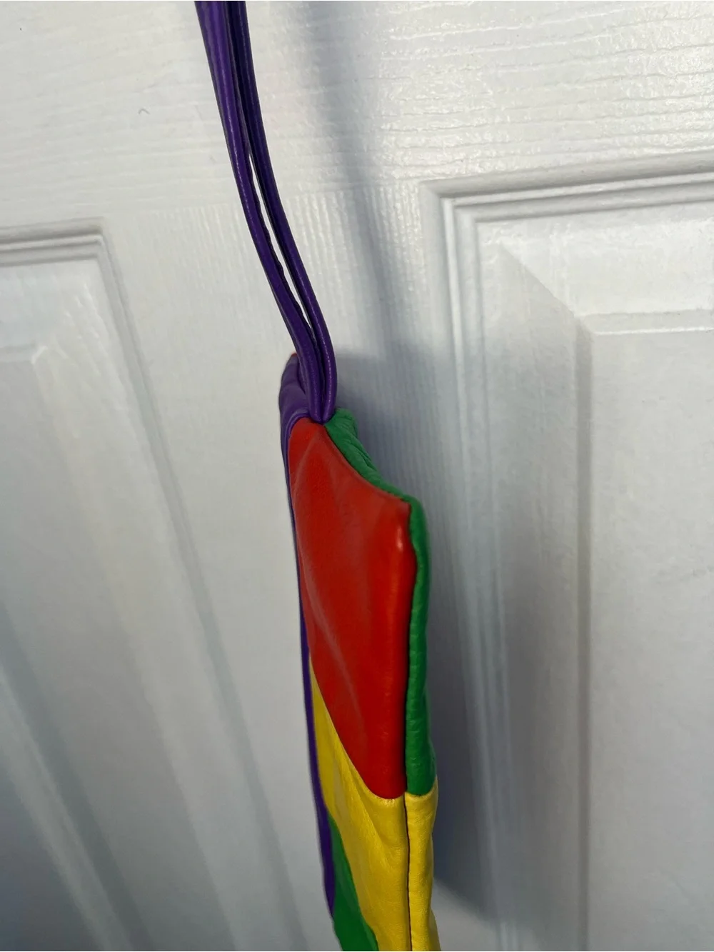 Mark Cross Vintage Colorblock Leather Wristlet Clutch Multicolor Retro 80s Rare